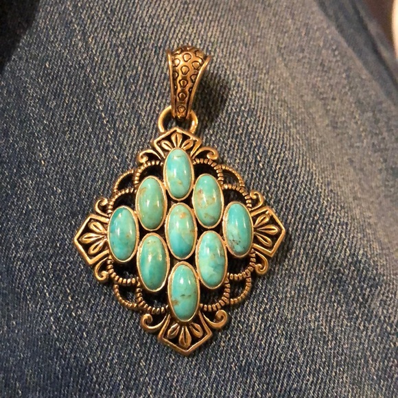 Barse turquoise copper pendant. - Picture 1 of 3